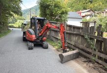 Lucrări de întreținere pe sectorul de drum Valea Ierii – Caps