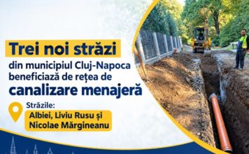 Alte trei străzi din Cluj-Napoca au fost racordate la rețeaua de canalizare menajeră